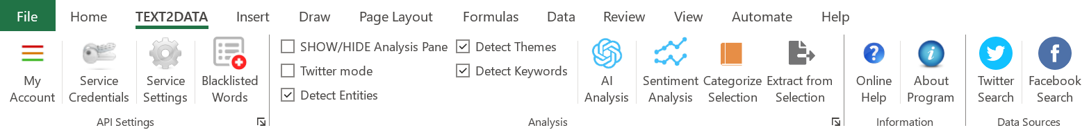 Excel addin menu