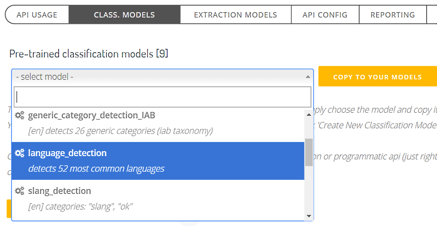 selecting model